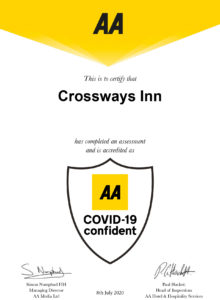 The Crossways AA Covid Confident Certificate
